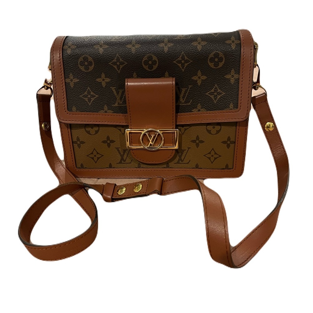 Louis Vuitton Reverse Dauphine MM Monogram Crossbody or Shoulder Bag with COA